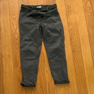 LOFT Green Pants with Bow Detail